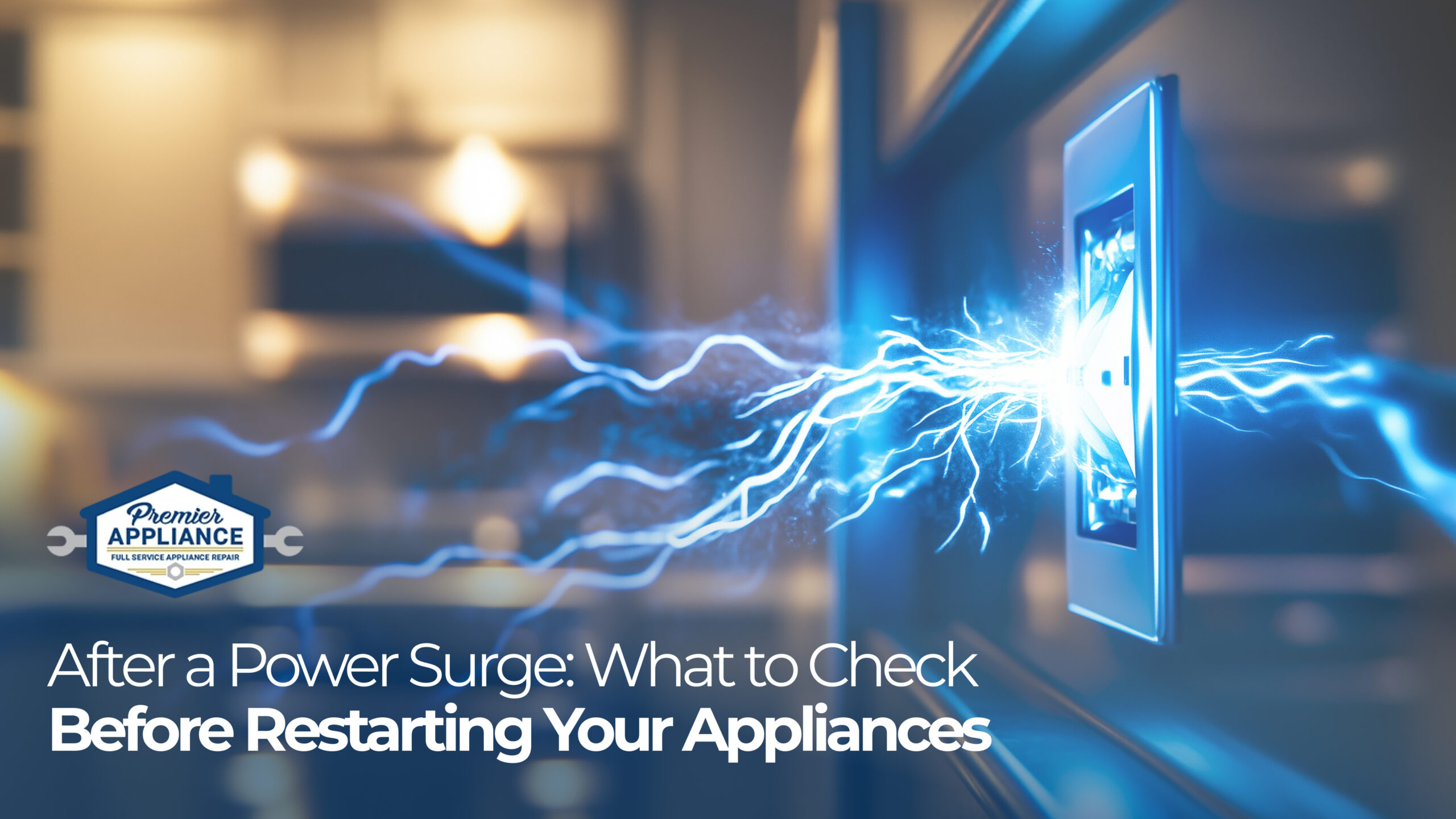 Kitchen electrical outlet surging with electricity.